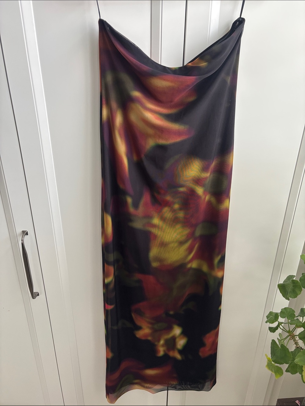 ZARA Black Mesh Slip Dress with Subtle Sheen
